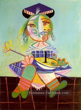 Maya a deux ans et demi avec un bateau 1938 cubisme Pablo Picasso Peinture à l'huile